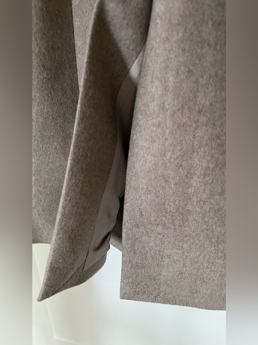 Veronica Beard Double-Breasted Long Trench Coat in Taupe Brown - Picture 8 of 15